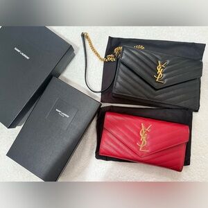Ysl, Saint Laurent wallet on chain and long wallet in bundle💕 1️⃣5️⃣0️⃣0️⃣